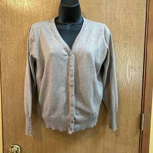 Danibe button down tan cardigan sweater size Large